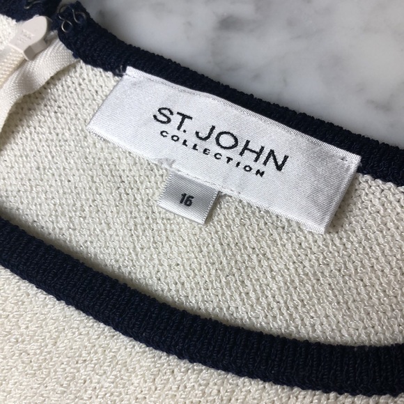 ST.JOHN  Navy Blue and White Dress Size 16 - Picture 14 of 16